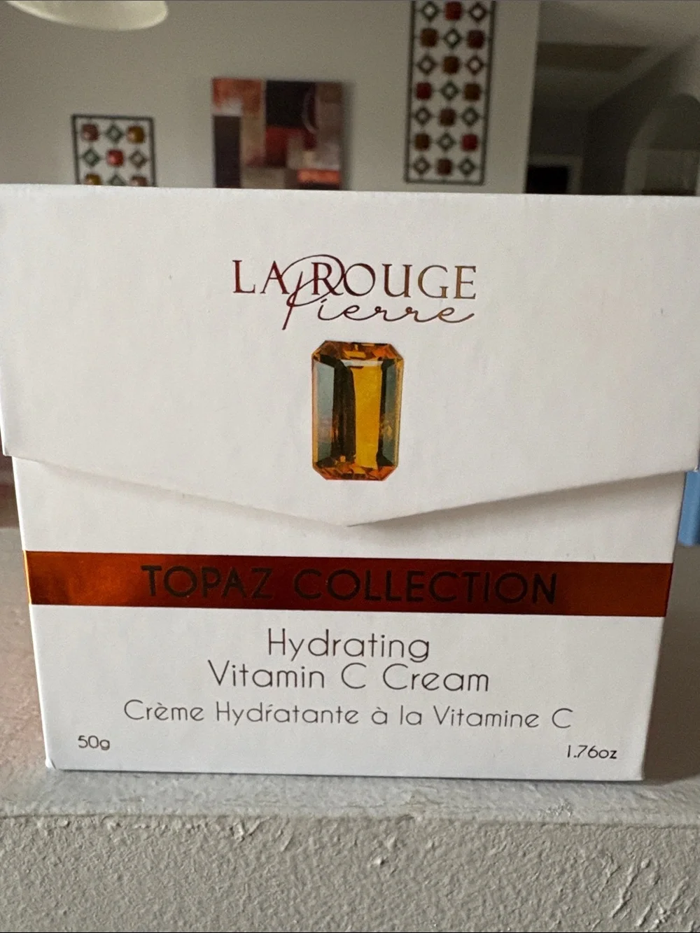 LA ROUGE PIERRE Topaz Collection Hydrating Vitamin C Cream - White & Gold